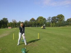 Auf der driving range des arosa Scharmützelsee